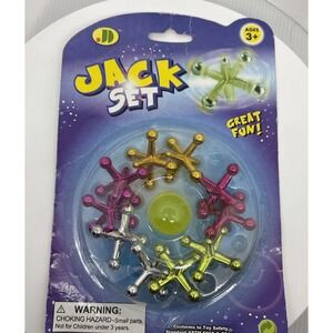 New Jack Set Rubber Ball Plastic Jax Great For Birthday, Stocking Stuffer Easter